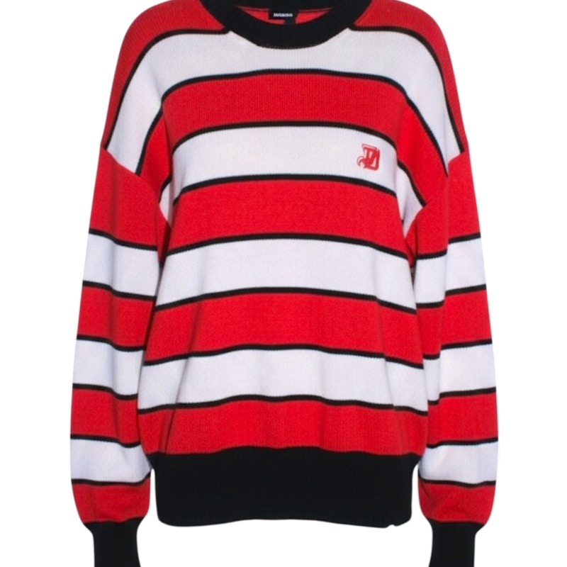 Diesel Striped distressed Alpaca Wool Sweater