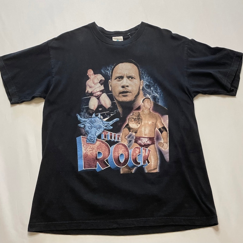 Vintage 90’s WWF The Rock Rap Style Wrestling T-Shirt Black