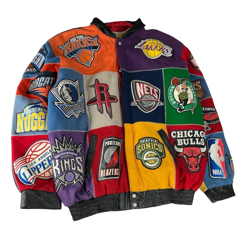 Vintage Jeff Hamilton Jacket NBA Team Patchwork Varsity