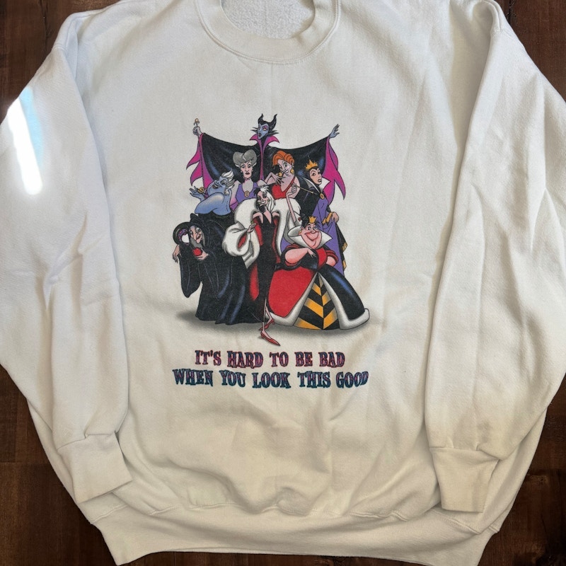 Vintage 90s Disney Catalog Villains Sweatshirt White