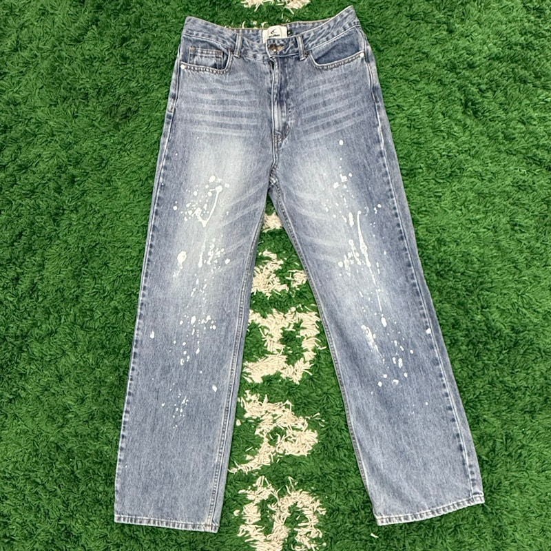 Scuffers Paint Splatter Denim Jeans Blue