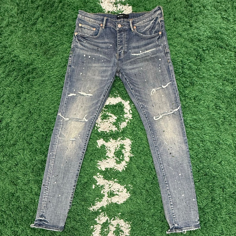 Purple Brand Paint Splatter Jeans