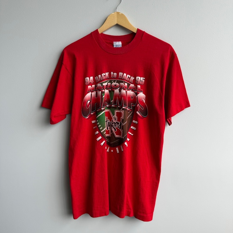 Salem Sportswear Nebraska Huskers 1994-1995 National Champs T-Shirt Red