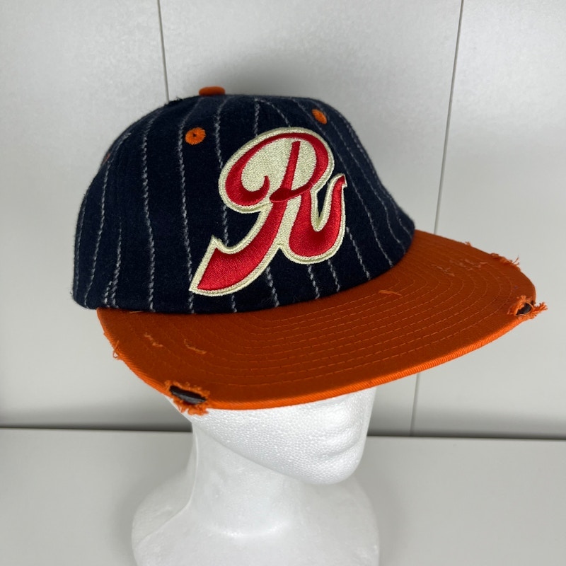 Rase Pinstripe Snapback Cap with R Logo and 03 Embroidery