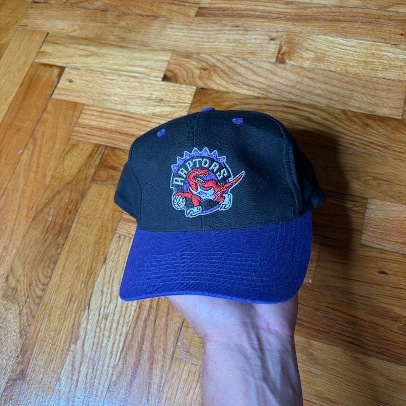 Logo Athletic Toronto Raptors Snapback hat Black Purple
