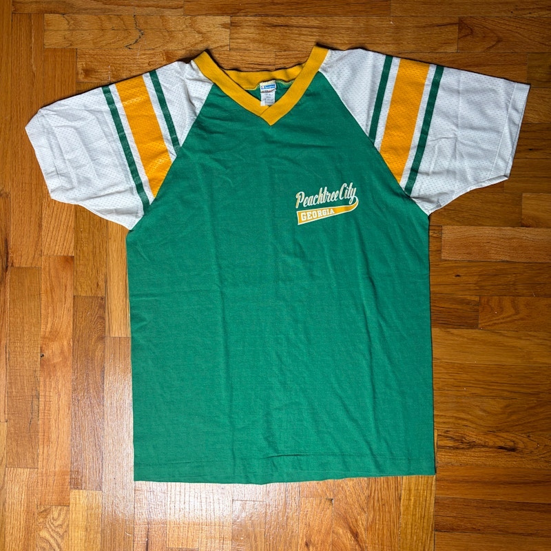 Champion Peachtree City Georgia Jersey Green vintage 70s