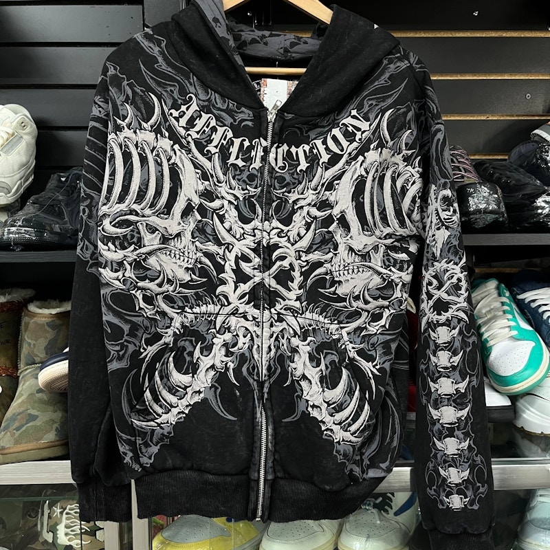 Affliction Full-Zip Hooded Sweatshirt Black