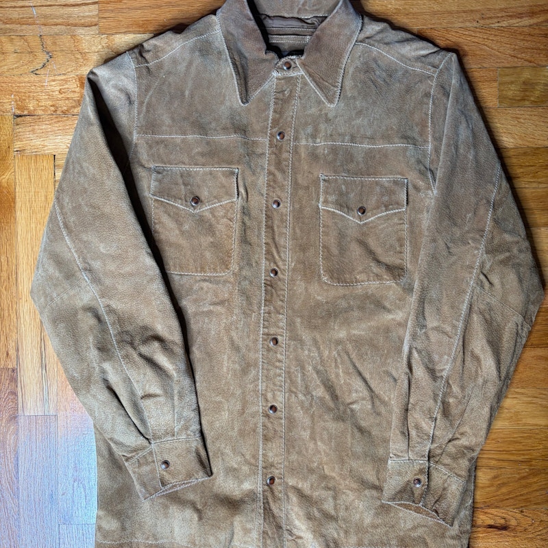 BKE67 Suede Snap Button Jacket Tan