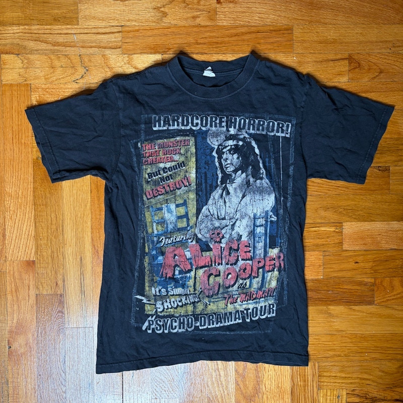 Alice Cooper Psycho-Drama Tour T-Shirt Black Y2K
