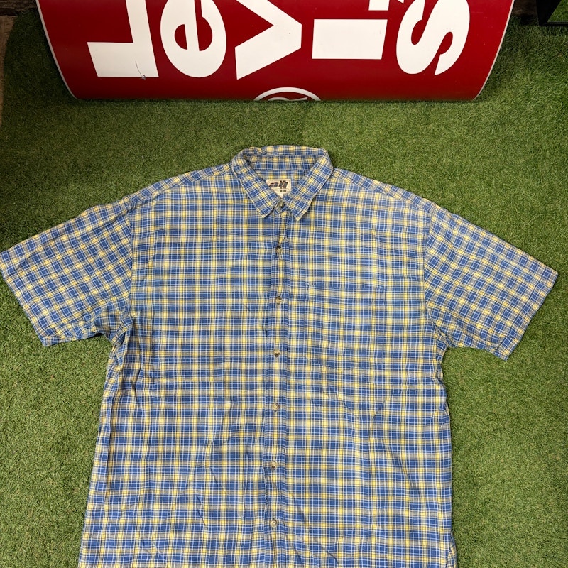Address Unknown Short Sleeve Plaid Button Down Shirt