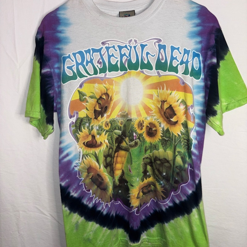 1998 Liquid Blue Grateful Dead Sunflower Terrapin Tie-Dye T-Shirt