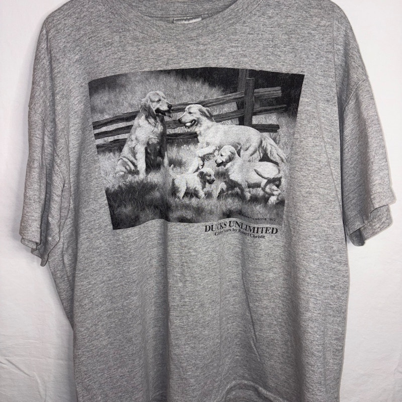 1992 Ducks Unlimited Golden Years by Robert Christie T-Shirt Gray