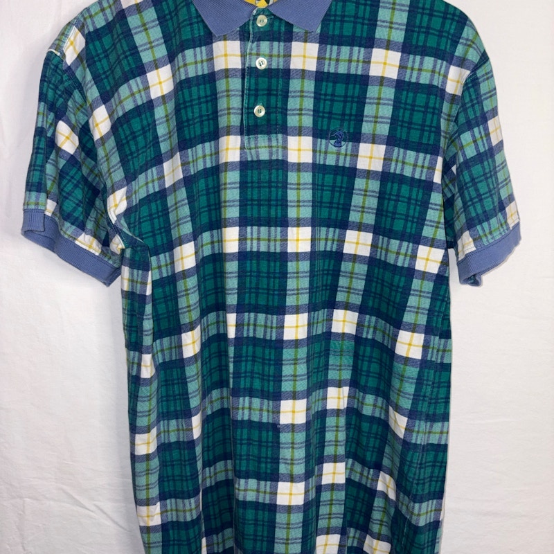 90’s DuckHead Plaid Polo Shirt Green