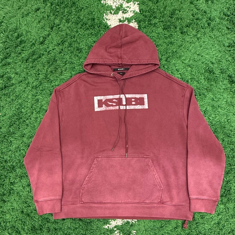 Ksubi Box Logo Biggie Hoodie Maroon