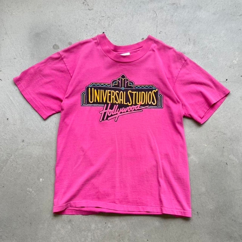 Vintage Universal Studios Hollywood Neon Logo T-Shirt Pink
