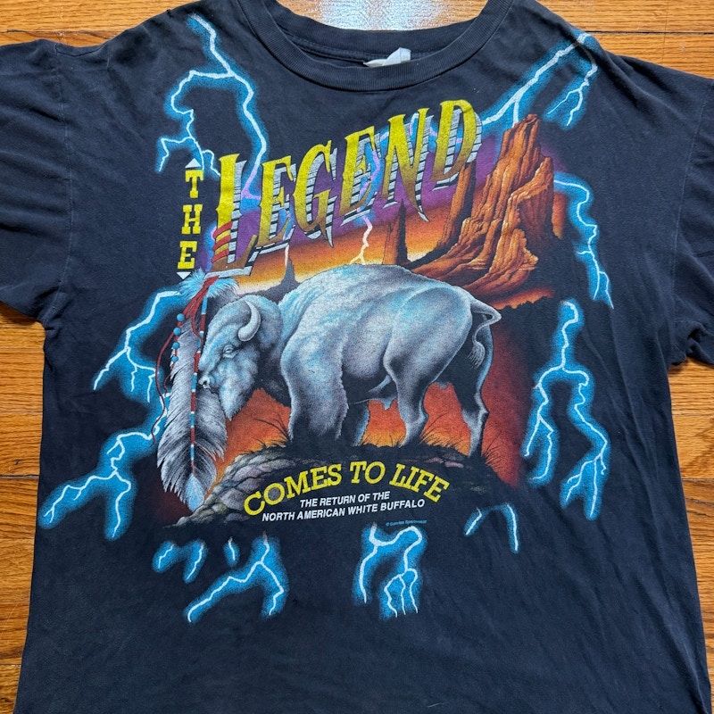 Vintage American Thunder Buffalo All Over Print Shirt