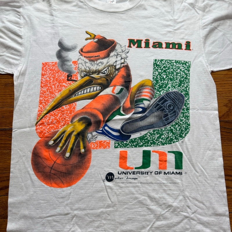 Vintage University of Miami Hurricanes Basketball Shirt 90s