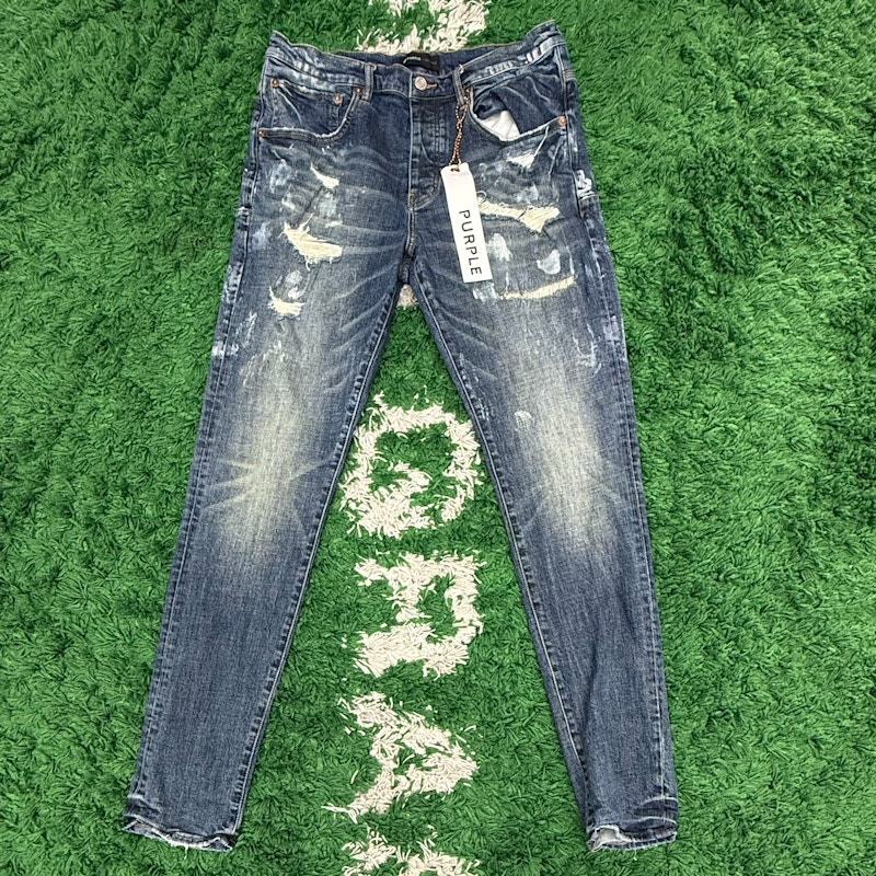 Purple Brand Distressed Denim Jeans Blue