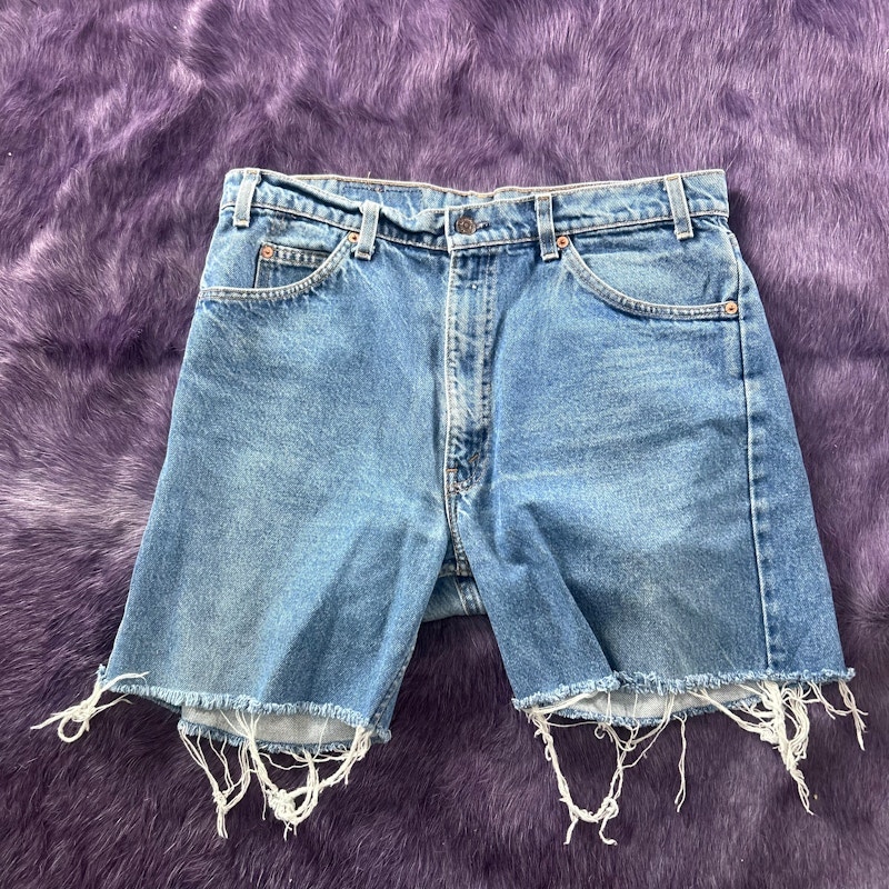 Levi's 505 Cut-Off Denim Shorts Blue