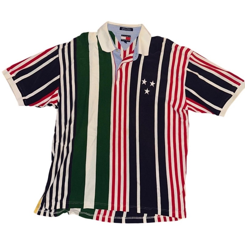 Vintage Tommy Hilfiger Striped Polo Shirt Multicolor