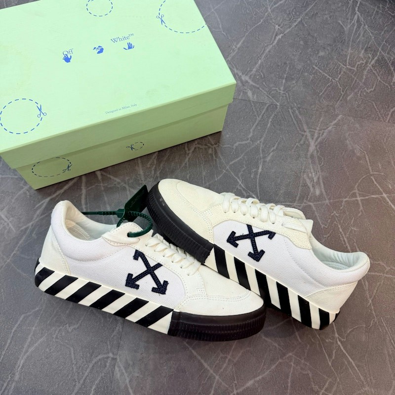 OFF-WHITE Low Vulcanized Canvas Suede White Black