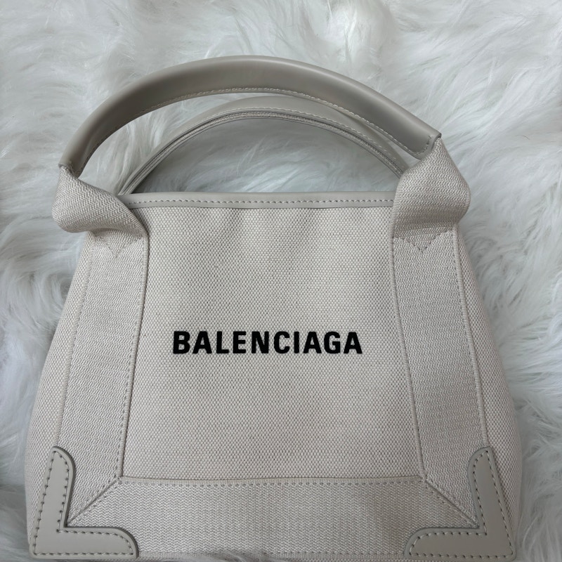 Balenciaga Navy Cabas Tote Bag