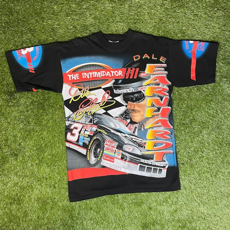 Vintage 90's Dale Earnhardt Intimidator AOP Racing T-Shirt