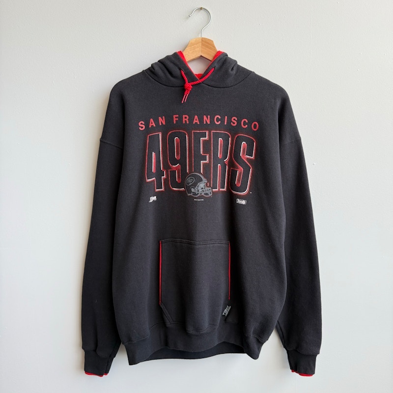 Vintage Salem Sportswear San Francisco 49ers Hooded Sweatshirt Black