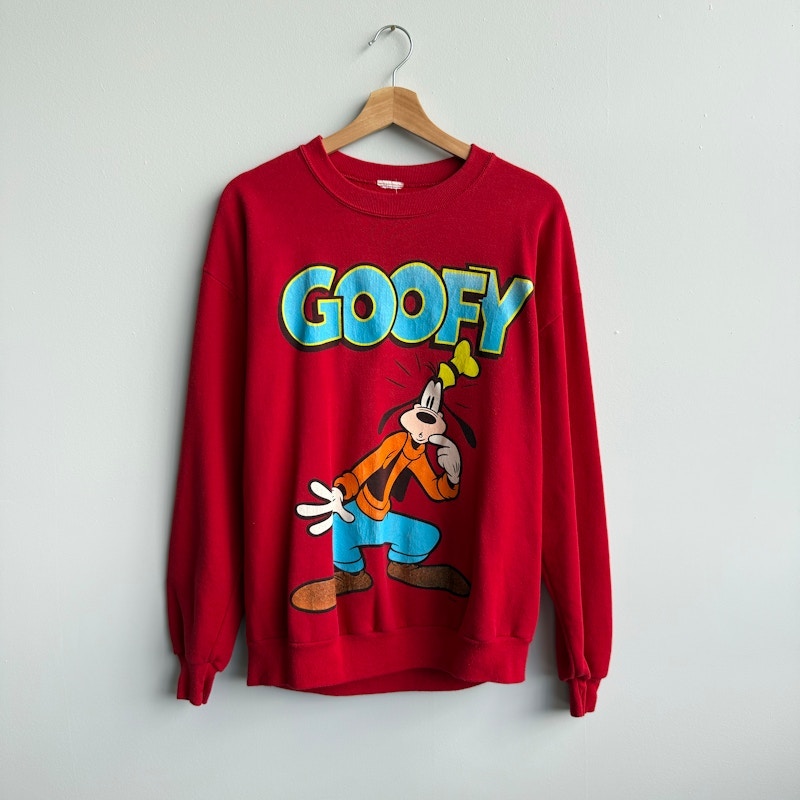 Disney Goofy Graphic Crewneck Sweatshirt Red