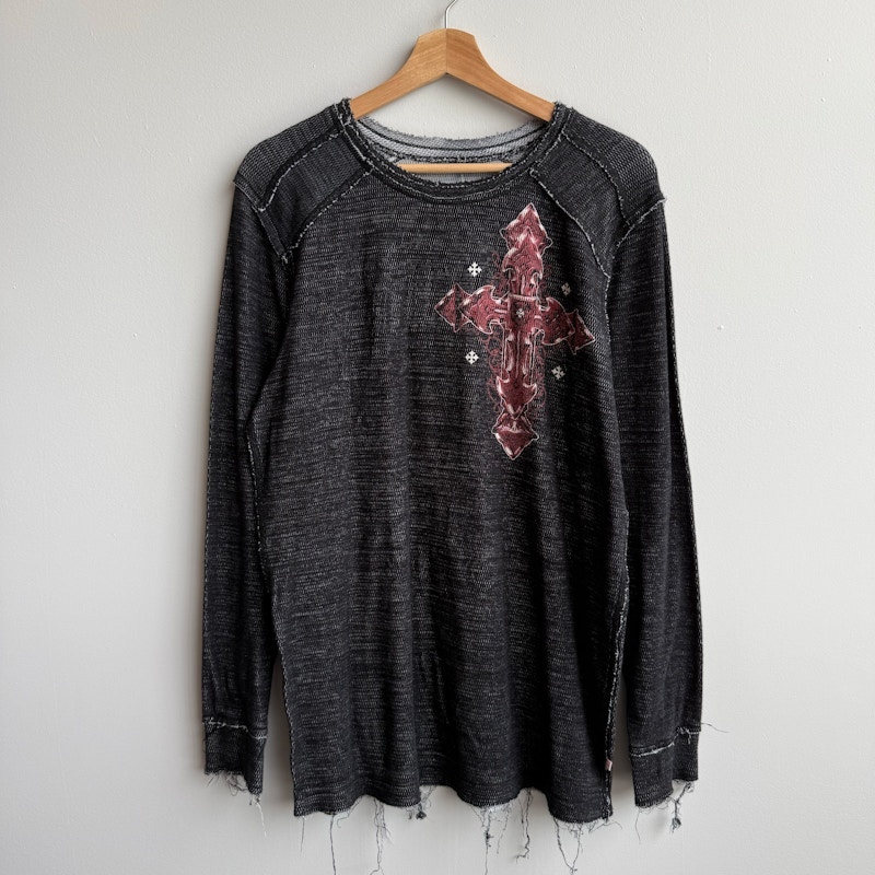Affliction reversible Thermal Long Sleeve Shirt Black