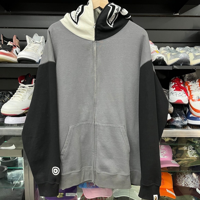 A Bathing Ape Shark Full Zip Hoodie Grey/Black