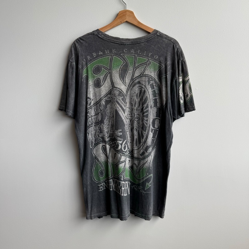 Y2K Affliction American Customs T-Shirt Gray