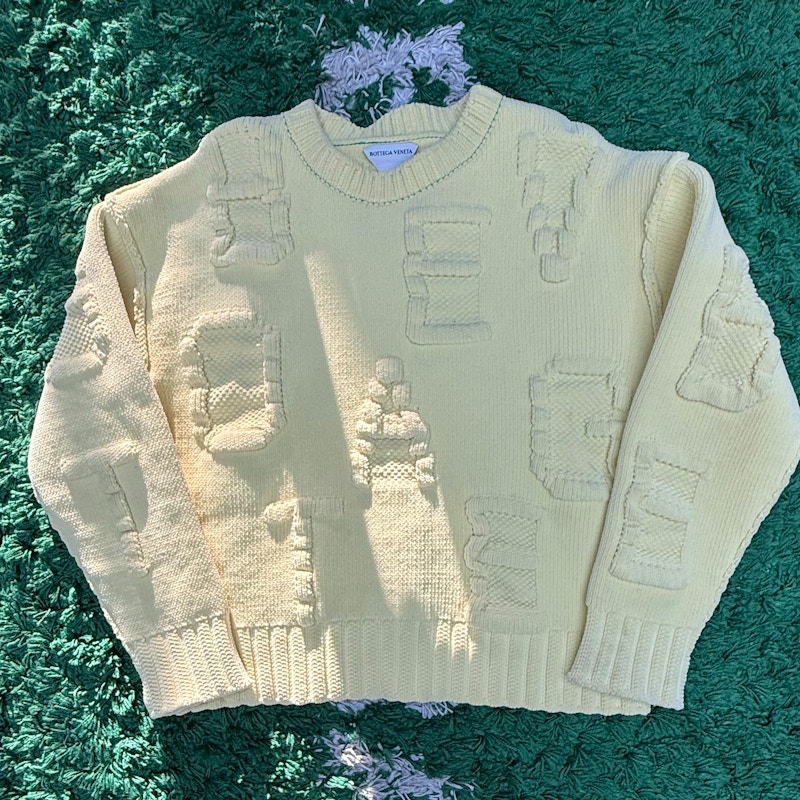 Bottega Veneta Patchwork Crewneck Sweater Yellow