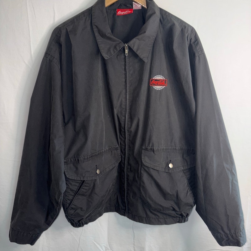 80’s-90’s Coca-Cola Zip-Up Bomber Jacket Black