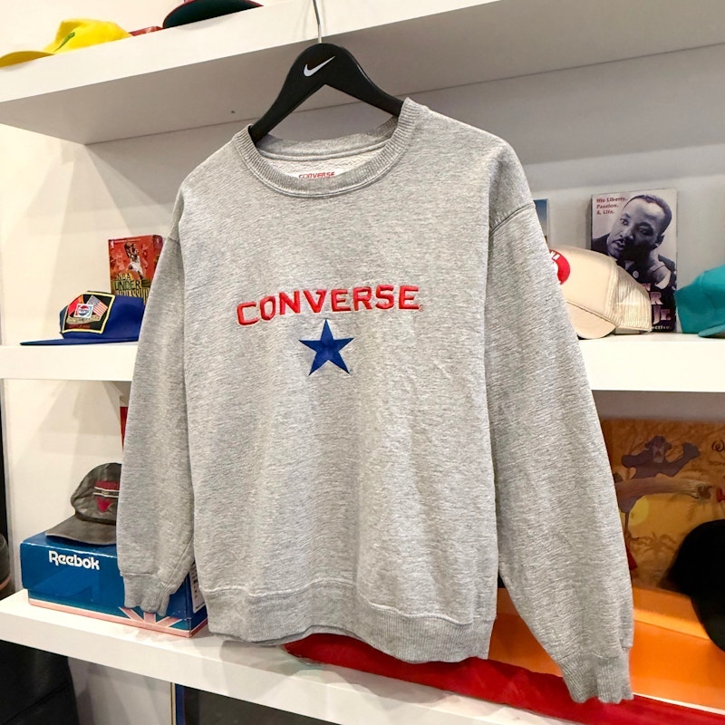 Vintage Converse Embroidered Logo Crewneck Sweatshirt Grey