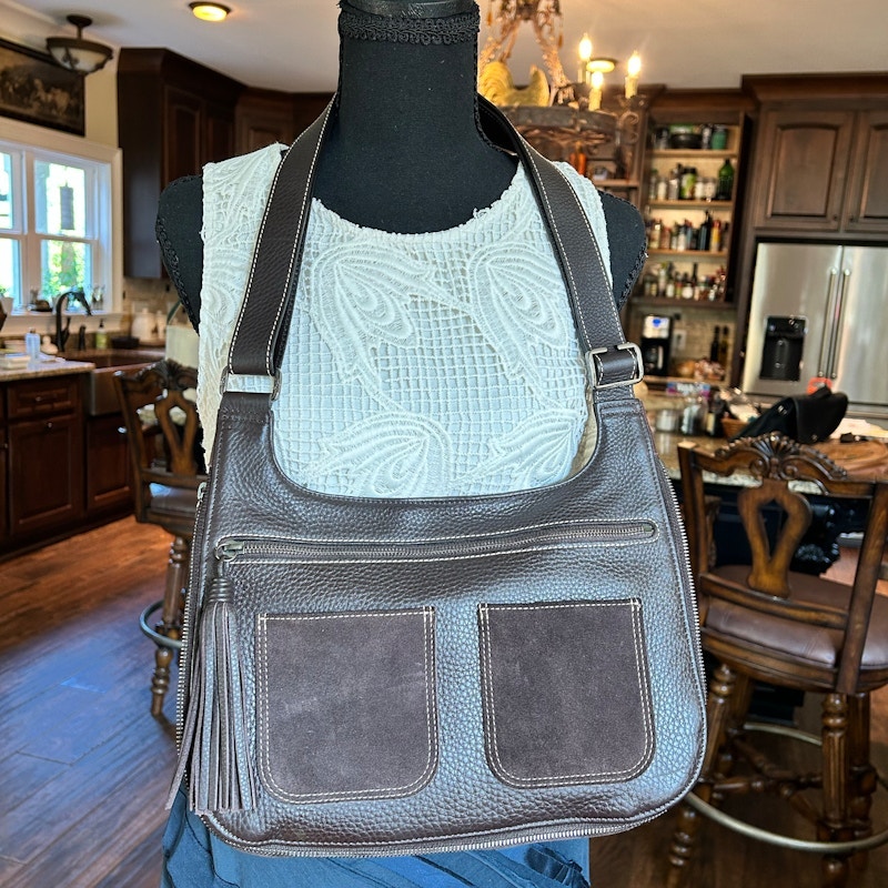 Longchamp Leather Hobo Bag Brown
