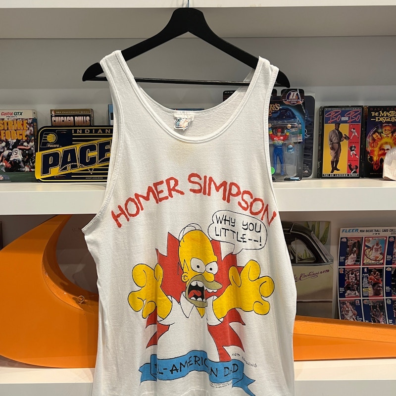Vintage 1990 Homer Simpson All American Dad Tank Top T-Shirt