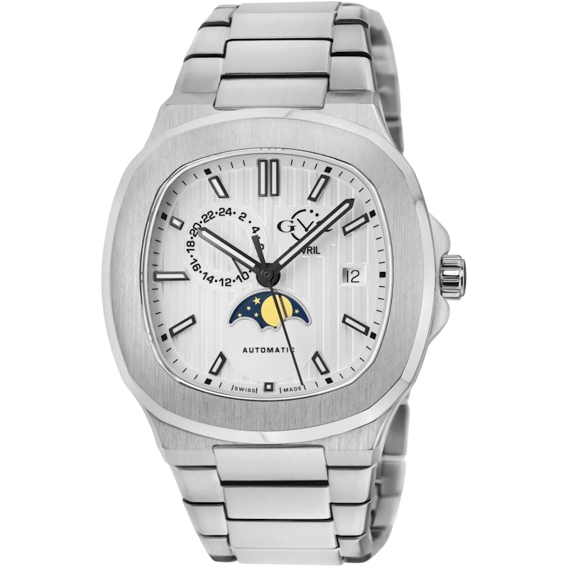 GV2 Potente Moon Phase Automatic White Dial