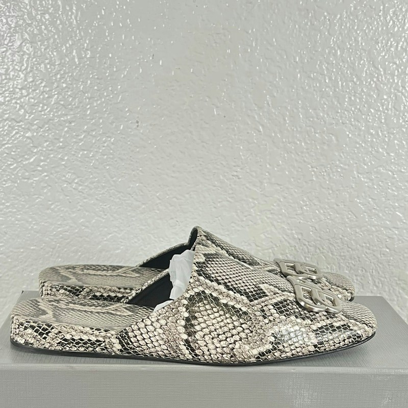Balenciaga BB Mule Snake Print