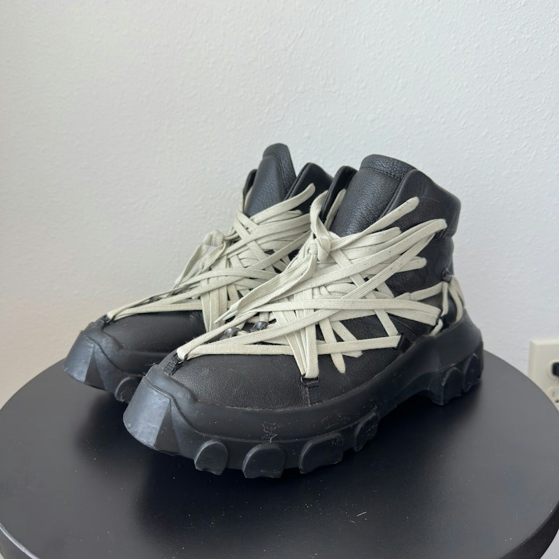 Rick Owens Megalace Tecuatl Tractor Sneaker Boots Black