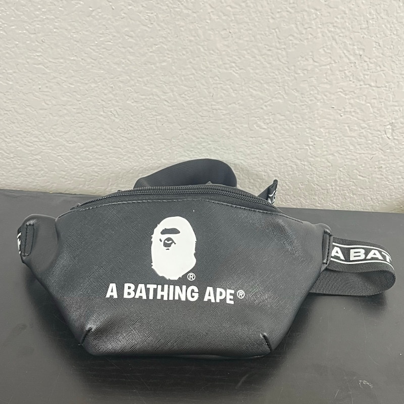 A Bathing Ape Ape Logo Waist Bag Black