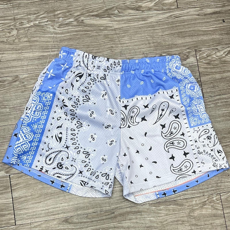 Bravest Studios Paisley Mesh Shorts Blue