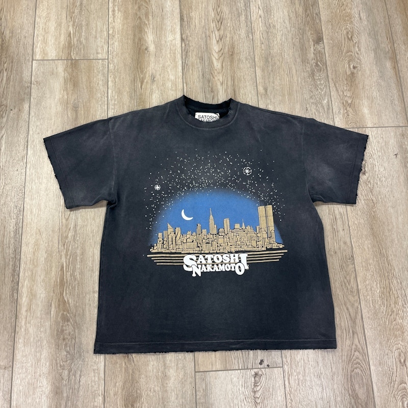 Satoshi Nakamoto NYC Skyline T-Shirt Black