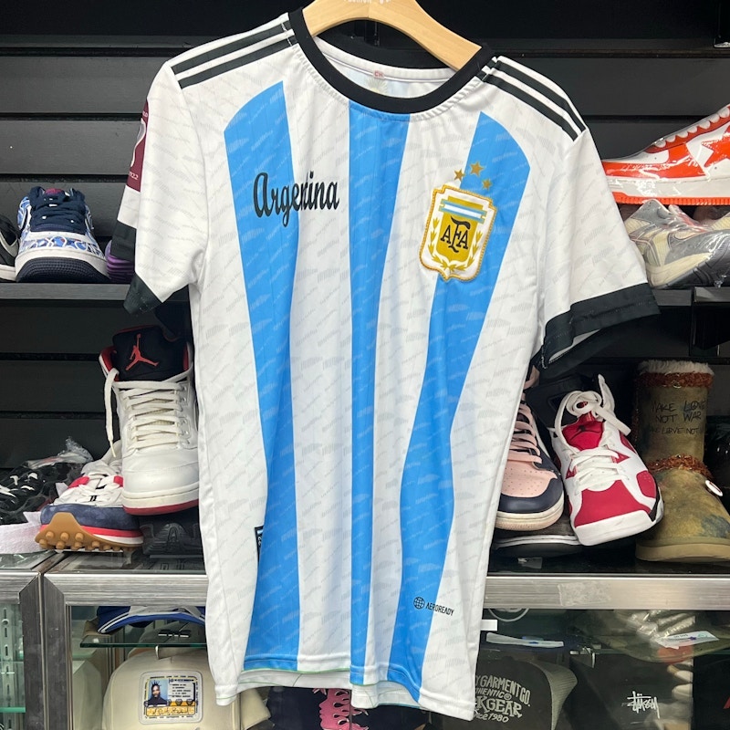 Argentina 2022 World Cup Home Jersey White Blue