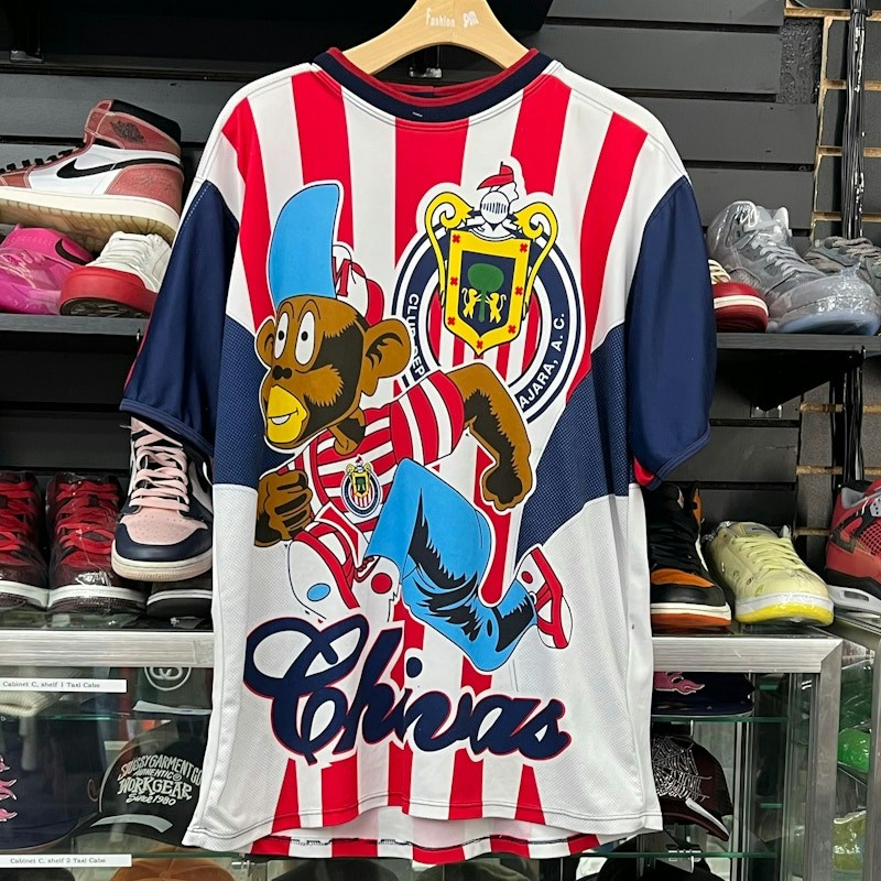 Club Deportivo Guadalajara Chivas Cartoon Graphic T-Shirt Red White