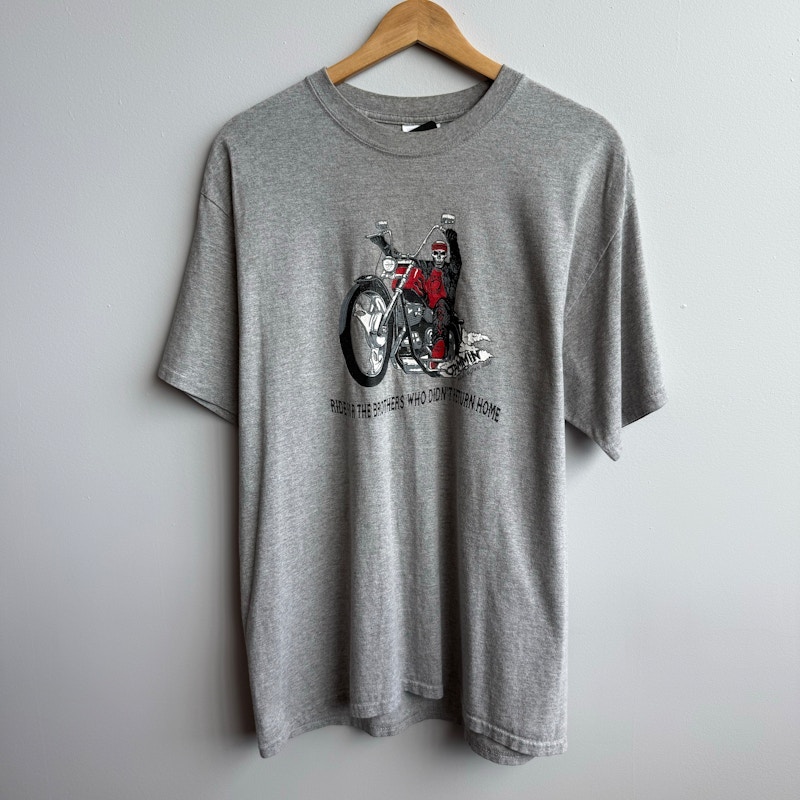 Port & Company Motorcycle Graphic T-Shirt Gray