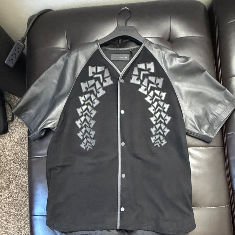 Alexander Wang x H&M Leather Sleeve Baseball Jersey Black