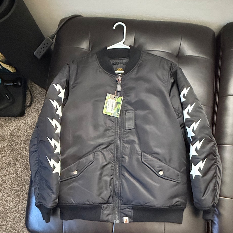 A Bathing Ape Bapesta Bomber Jacket Black