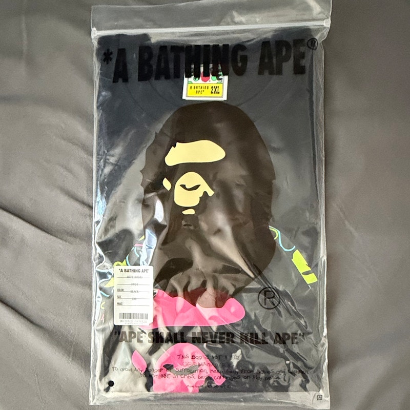 A Bathing Ape Electro Neon Tee Black Las Vegas