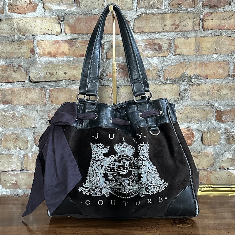 Vintage Juicy Couture Black Velour Daydreamer Bag